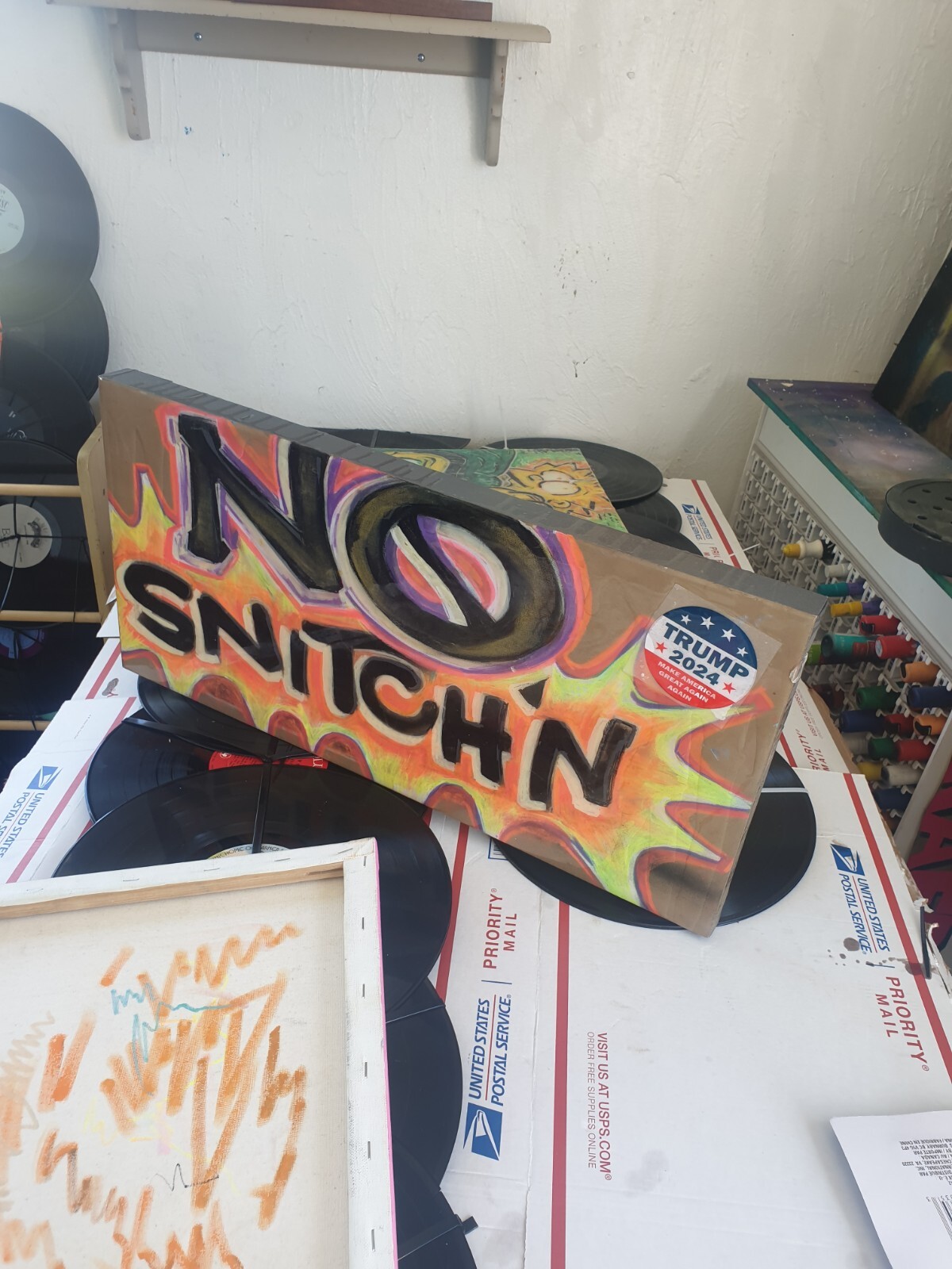 🎨¡NO SNITCHING!🎨AcrylicPaintingBy FraerockS(Mia,Fl)onWoodWithEpoxy. blacklight