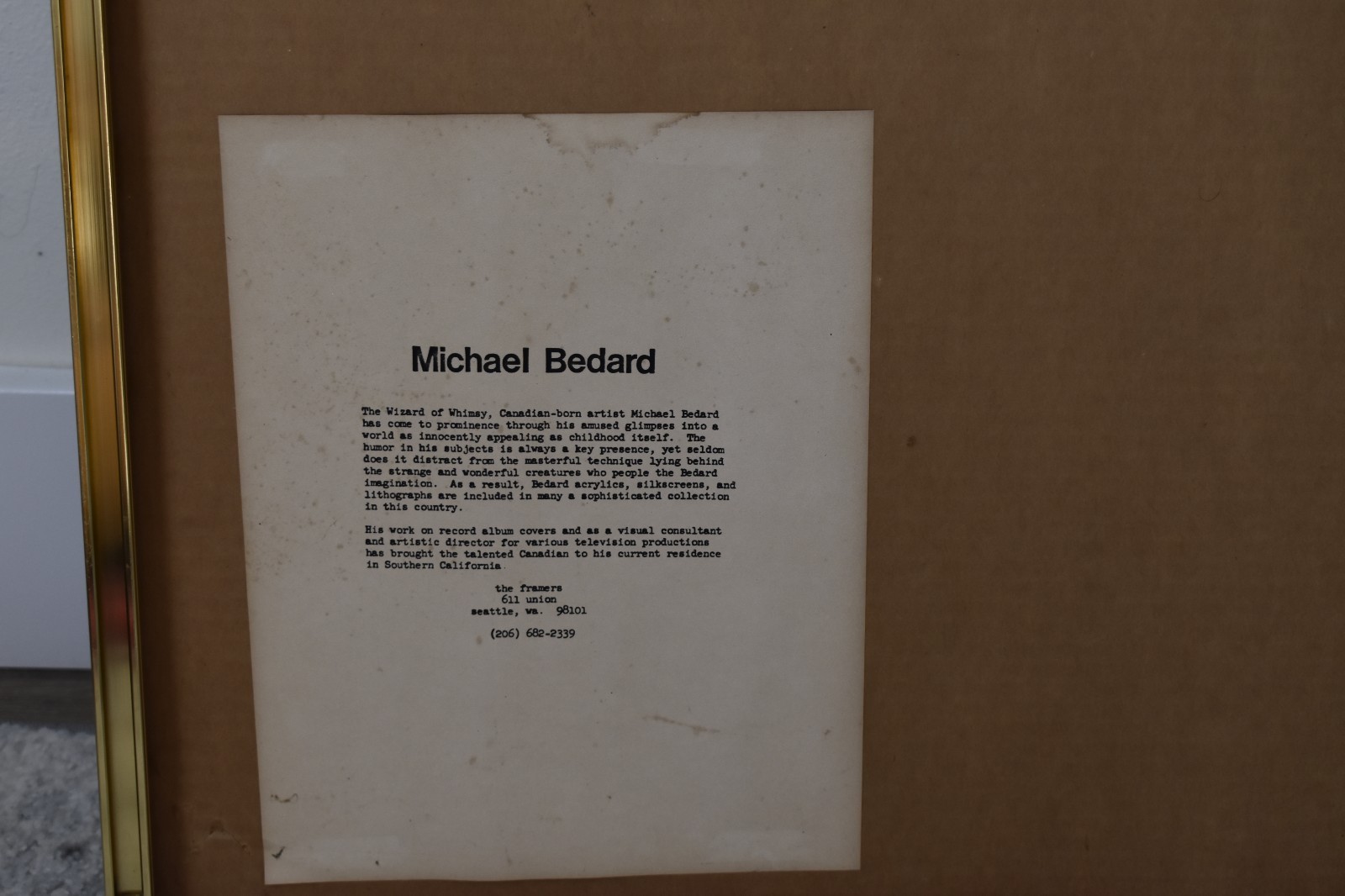 Michael Bedard «Failure to Marxism» signed original w/ certificate 25/50