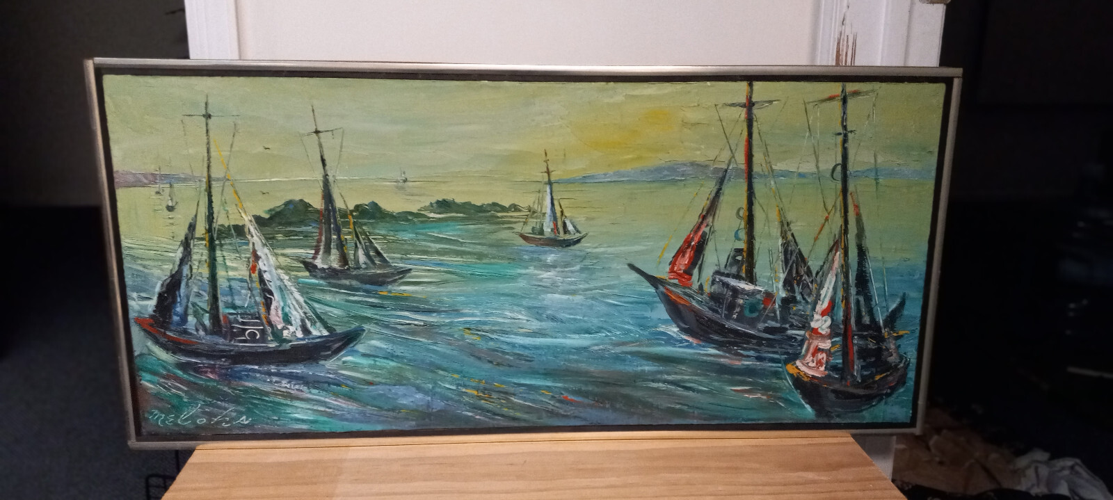 Oil Painting — Sailing Seascape — Original — VG.