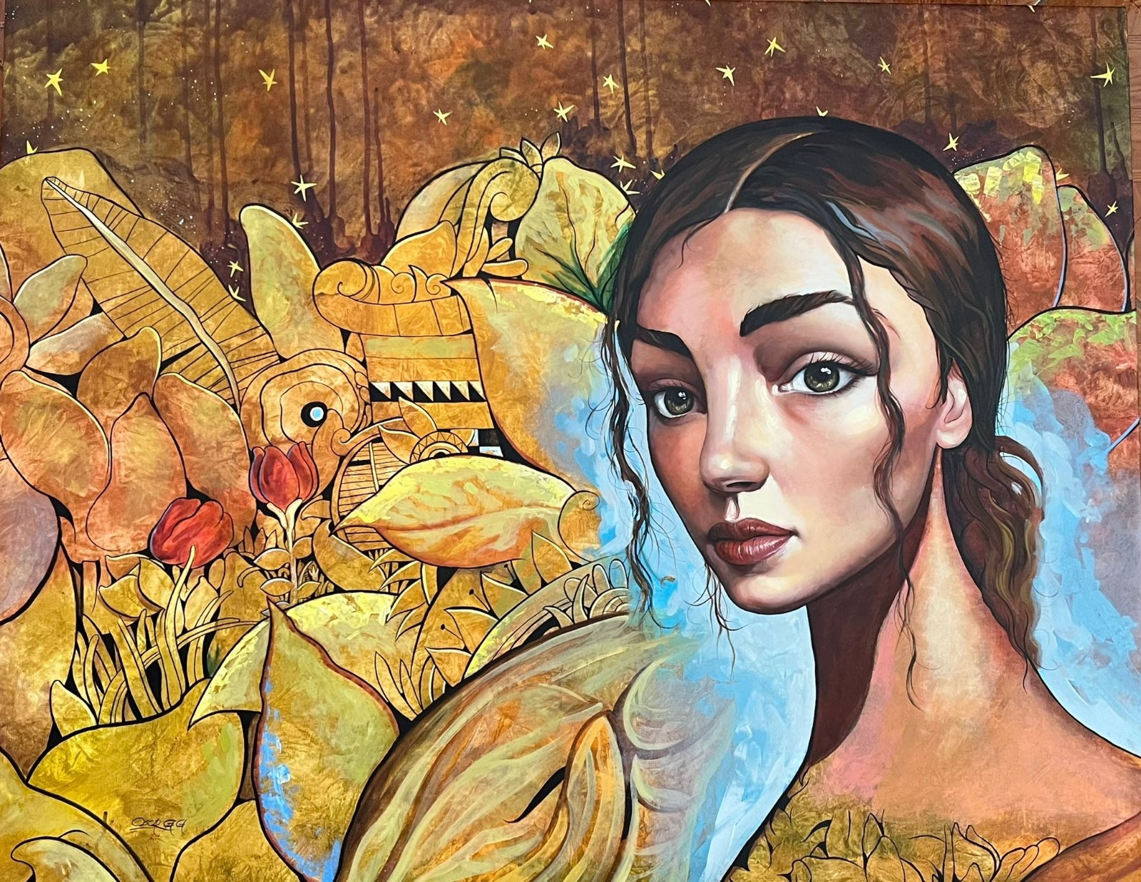 Acrylic/canvas Oscar Garcia 41×31 In 2025 T:Ecos En El Jardin De Los Suen̈os.25