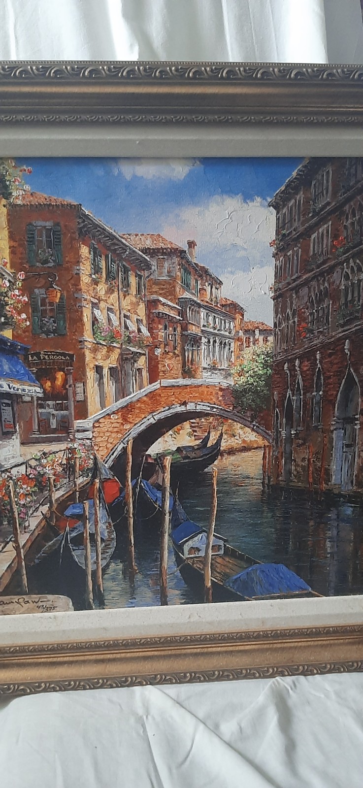SAM PARK «Venetian Vista» Signed Numbered Limited Edition Giclee Canvass Framed