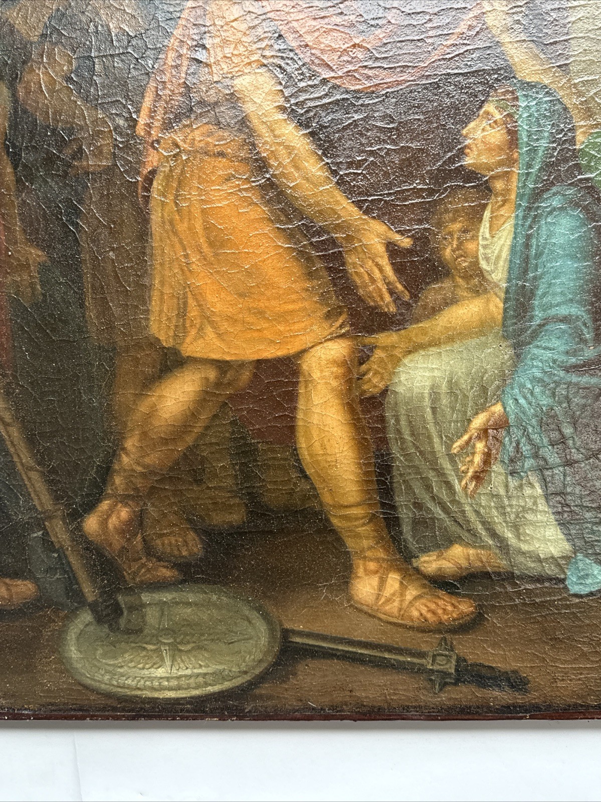 LARGE OLD MASTER PAINTING ANTIQUE ICON RELIGIOUS BIBLICAL RESTORATION PROJECT
