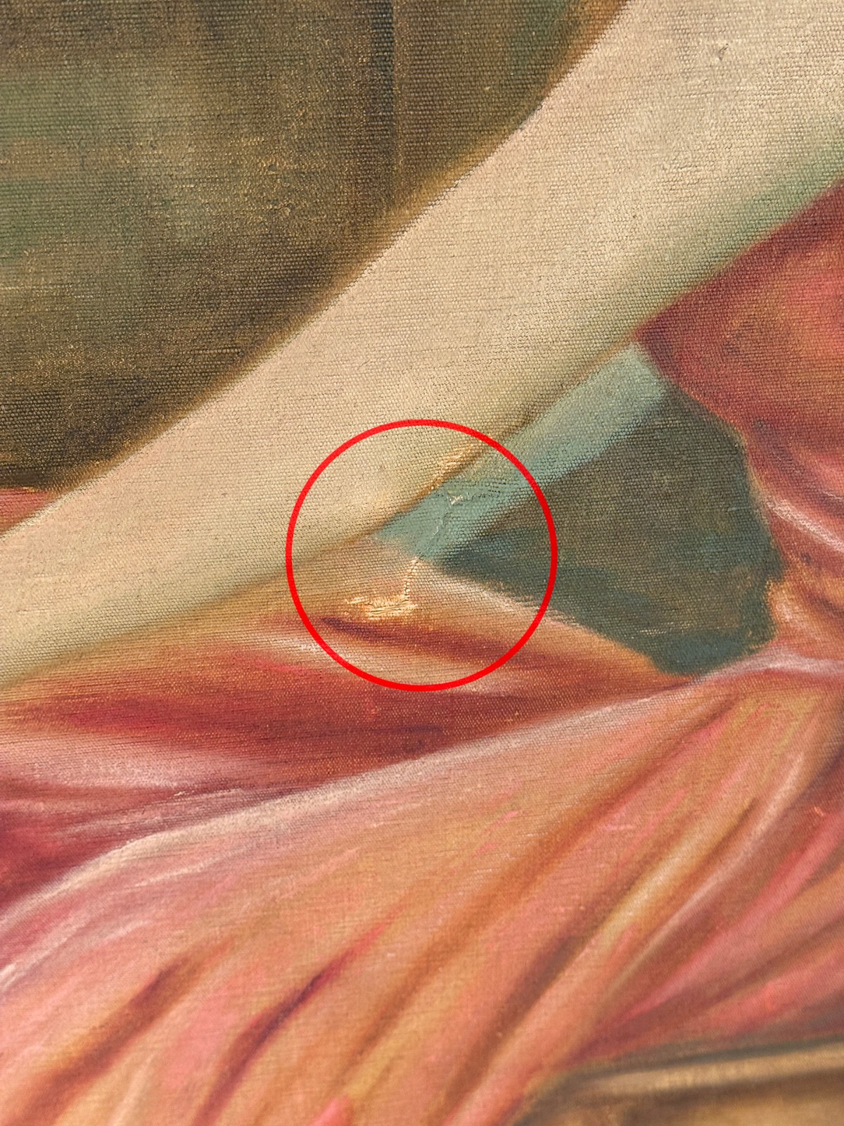 Antique Realism «Women in Pink Dress w/ Forest Doves» Oil on Canvas Painting