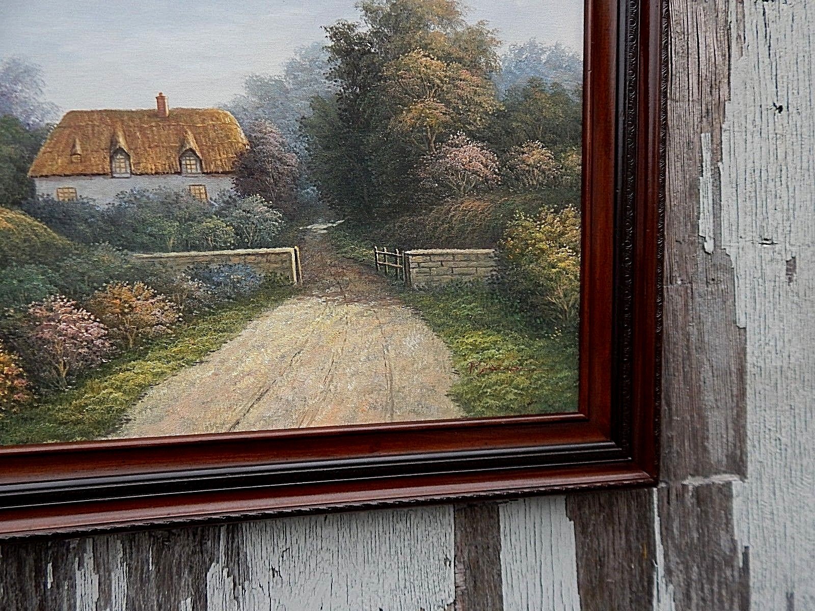 English Cottage, original oil painting. The late Charles P. Wilson. Mint Cond.