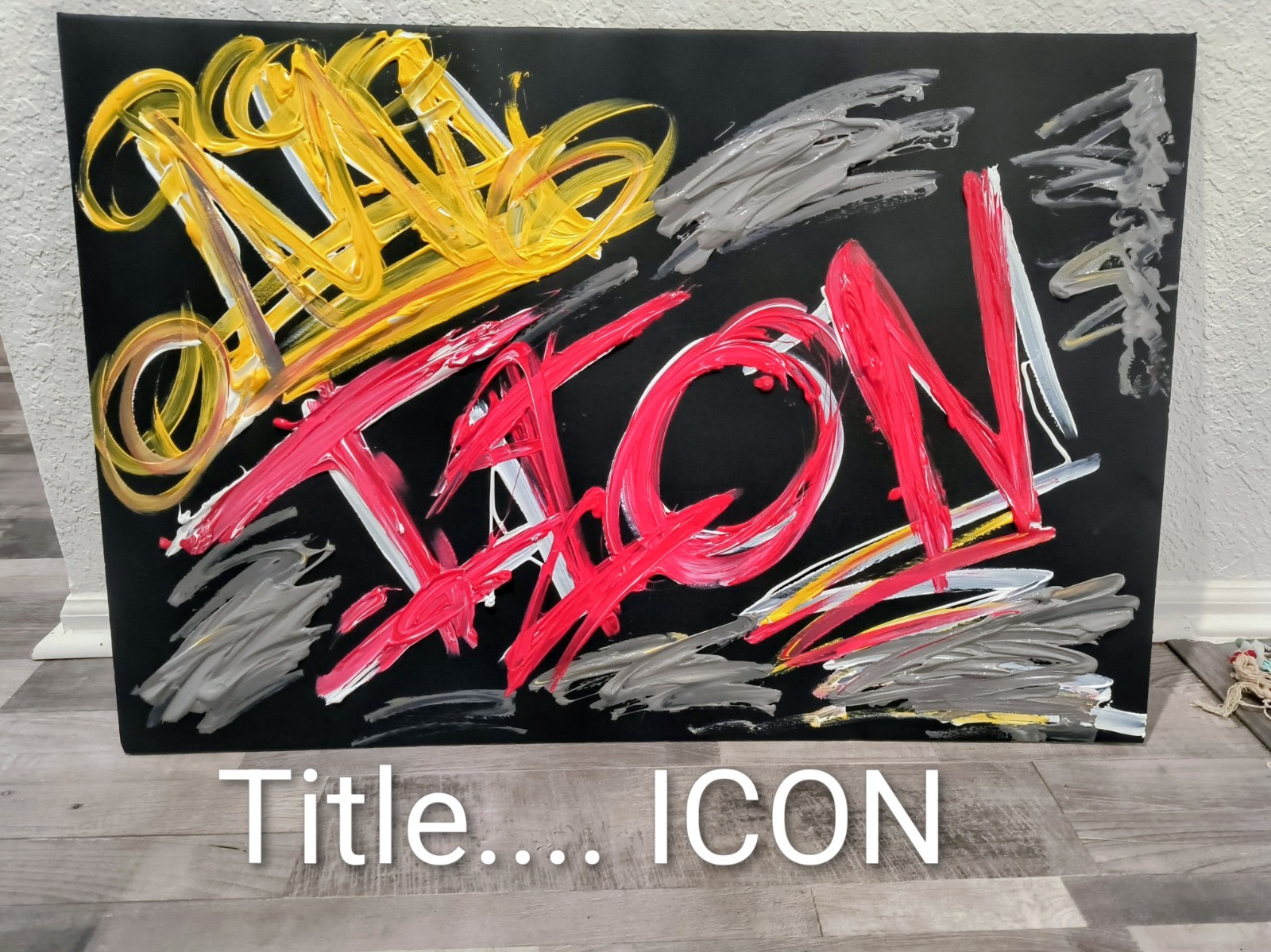 Trey Coppland, ICON Abstract Graffiti Acrylic Painting, 24+36 in, 2026, Signed