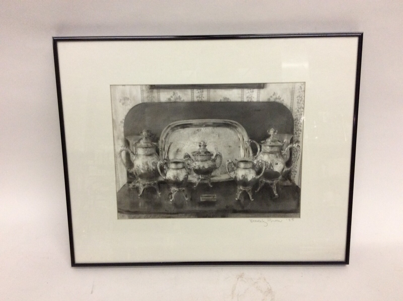 BEVERLY SNOW STERLING SILVER TEA SET AND PLATTER ORIGINAL PHOTOGRAPH