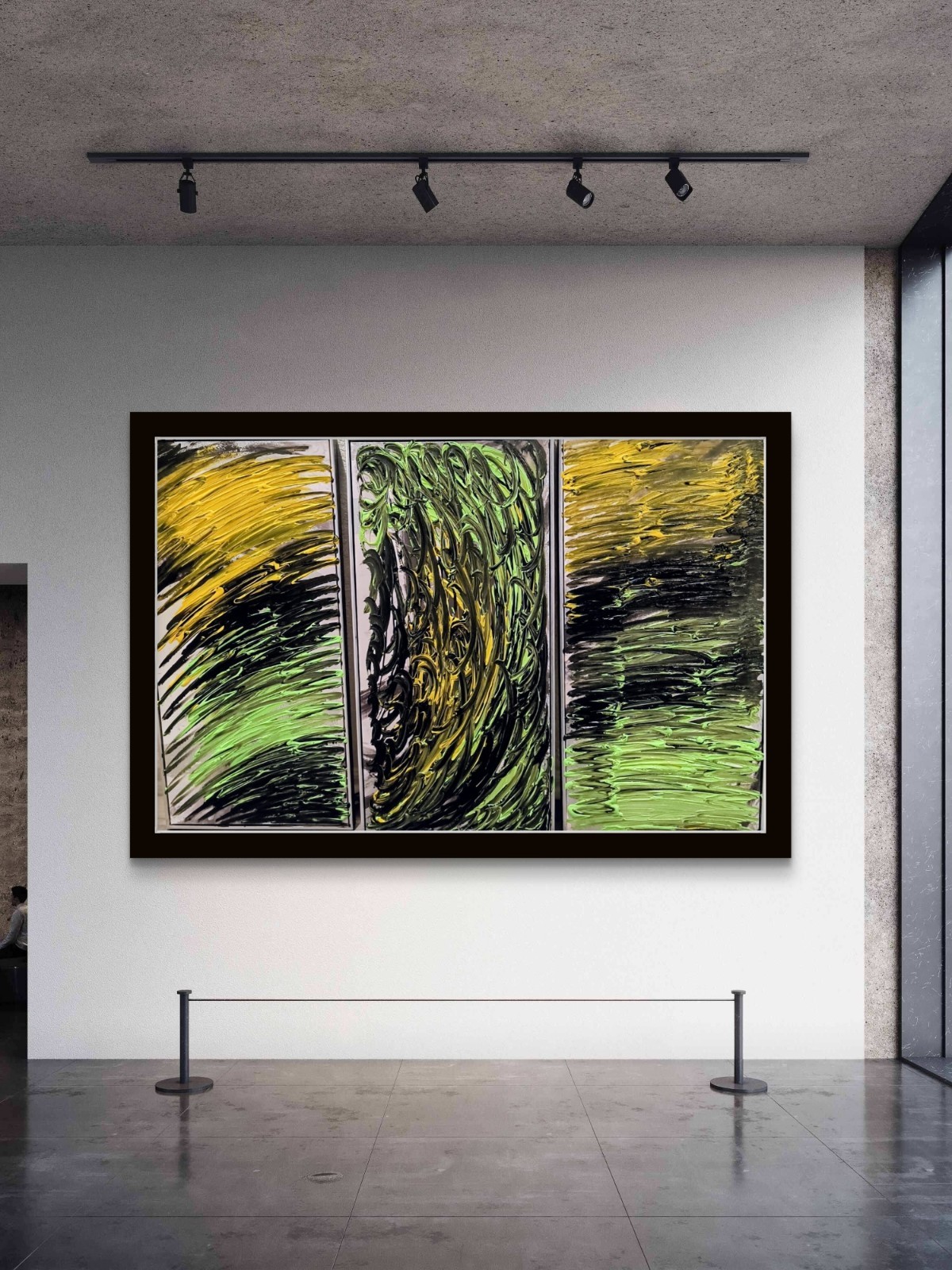 Trey Coppland, Summer Love Abstract Painting Triptych Set, Large, Framed