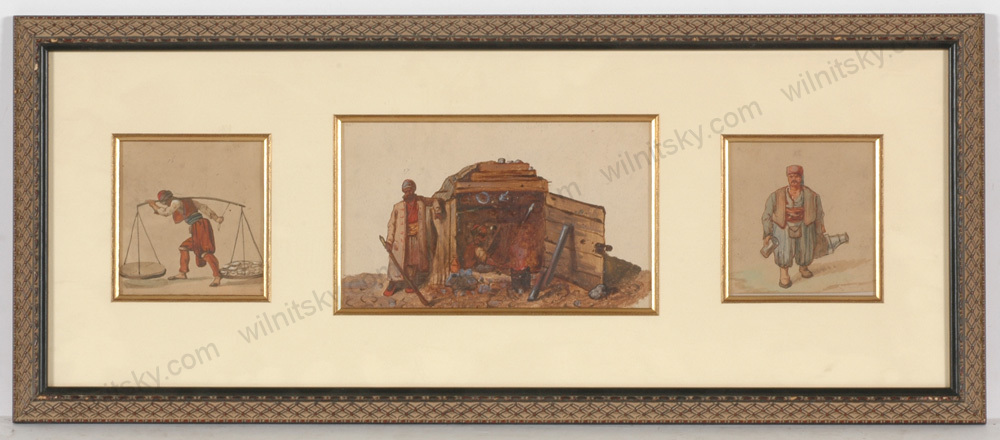«Three Turkish Motifs», Watercolor and Oil, ca.1850