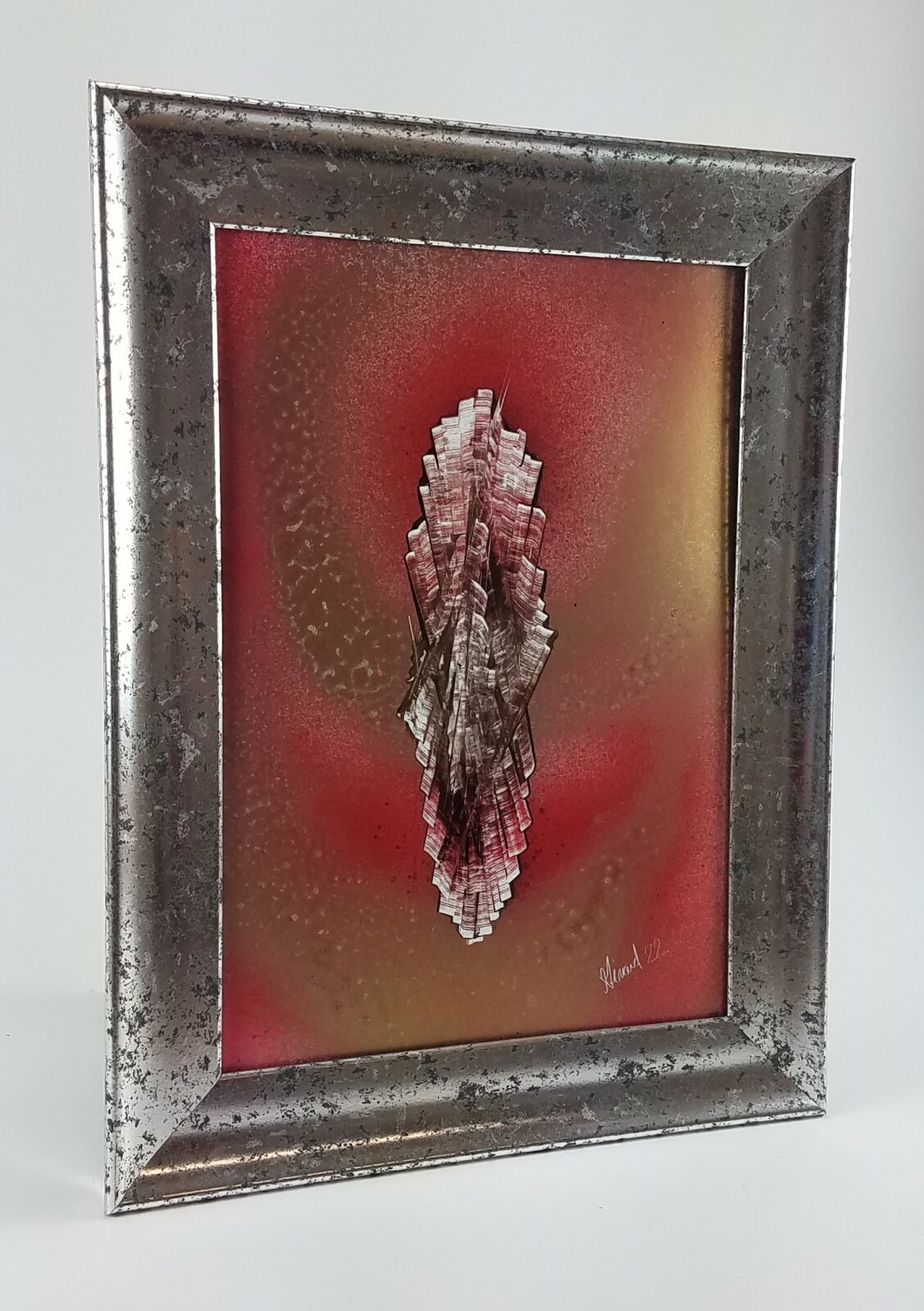 Galaxy and Asteroid Art Original signed by artist Jason Girard comes in a Frame.