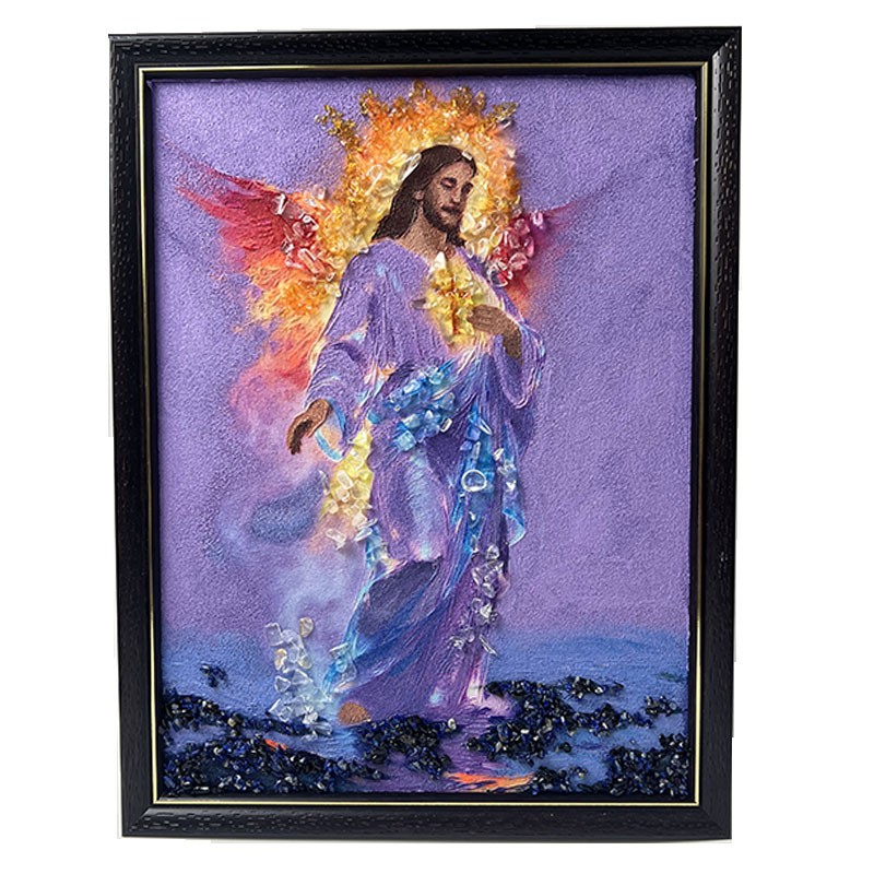 Art Nouveau Crystal Handmade Oil Painting Christian Decoration Luminous Artwork