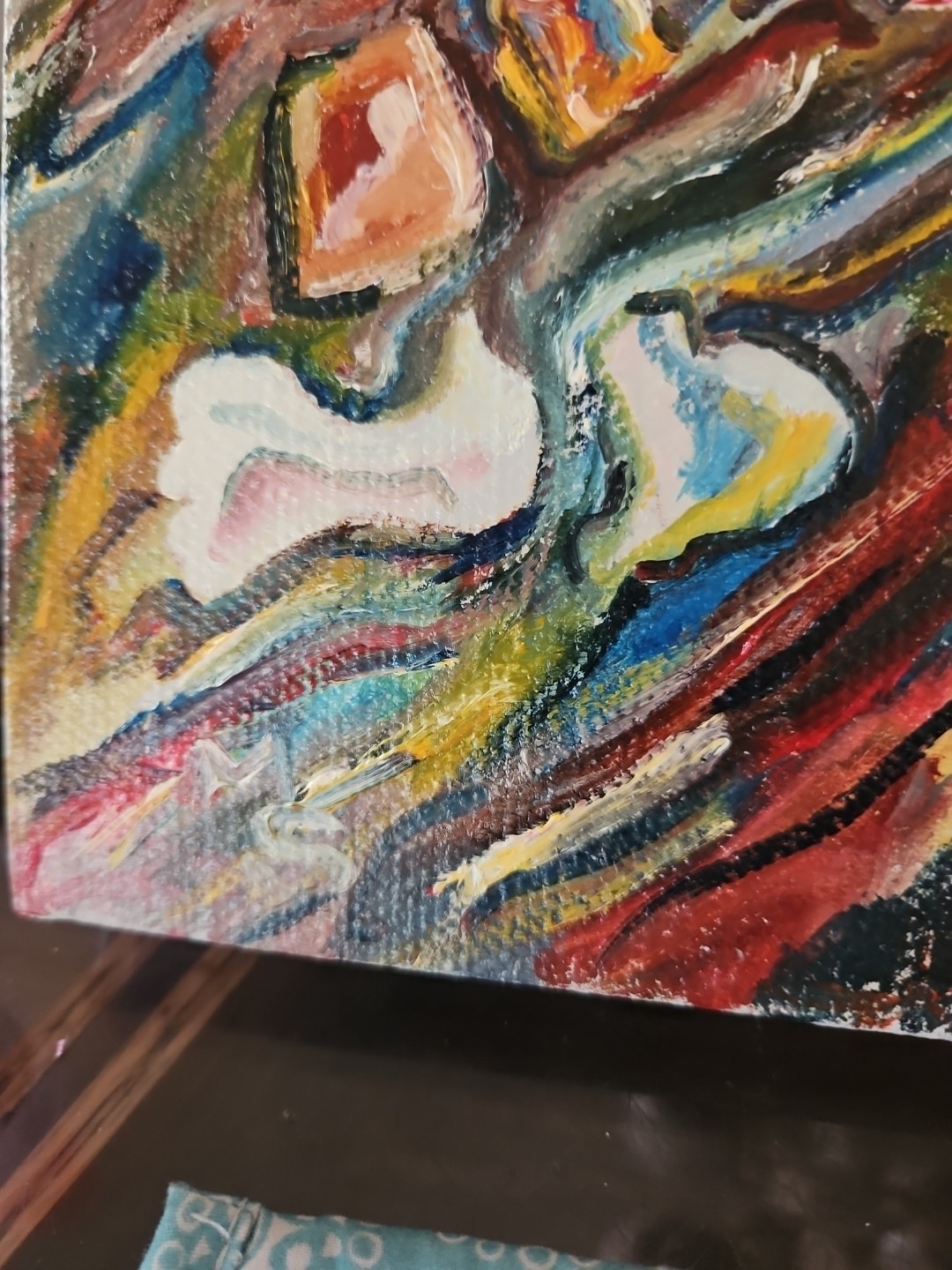 Original VTG 1984 Abstract Art Oil On Linen «The Hook» By Michael B.Stuart