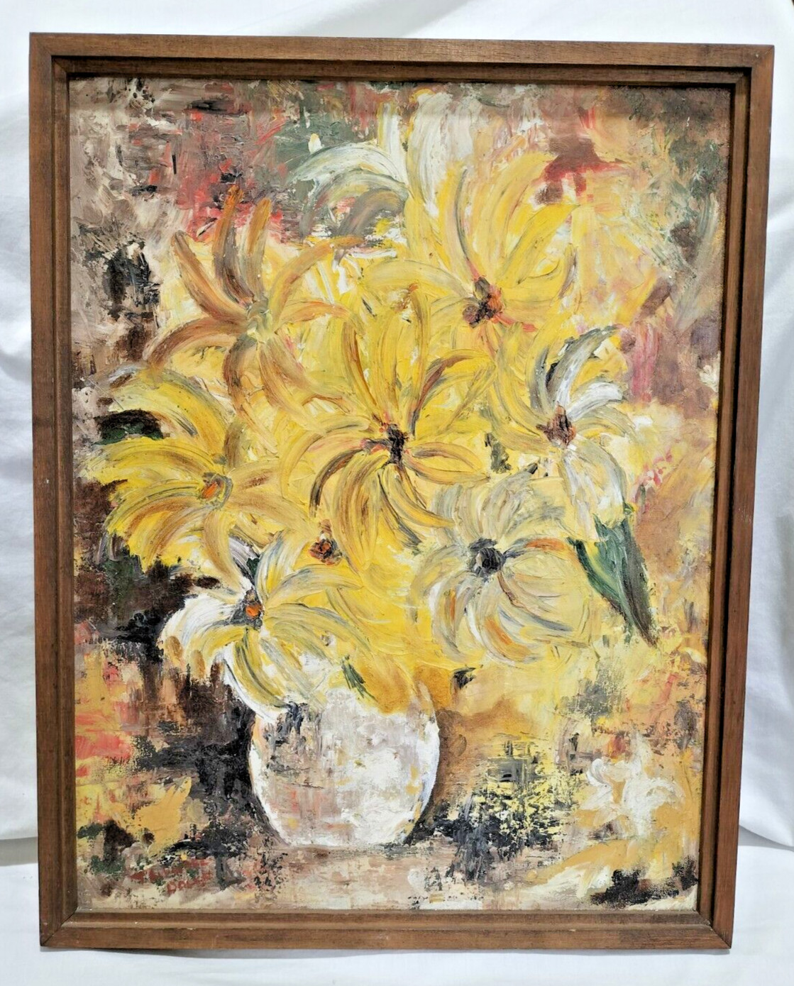 Art Vintage Original Oil on Quality Canvas Flowers Beautiful Signed Original Art