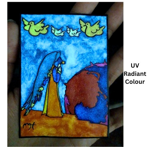 PETER MAX 1971 «Postrations» signed Pop Art Acrylic UV Radiant Hand Painting NEW