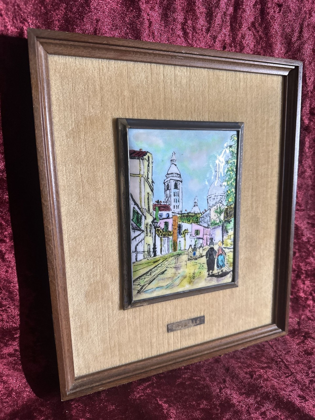 C-07. Hand-Painted Enamel Over Ceramic. After Maurice Utrillo. 1960s