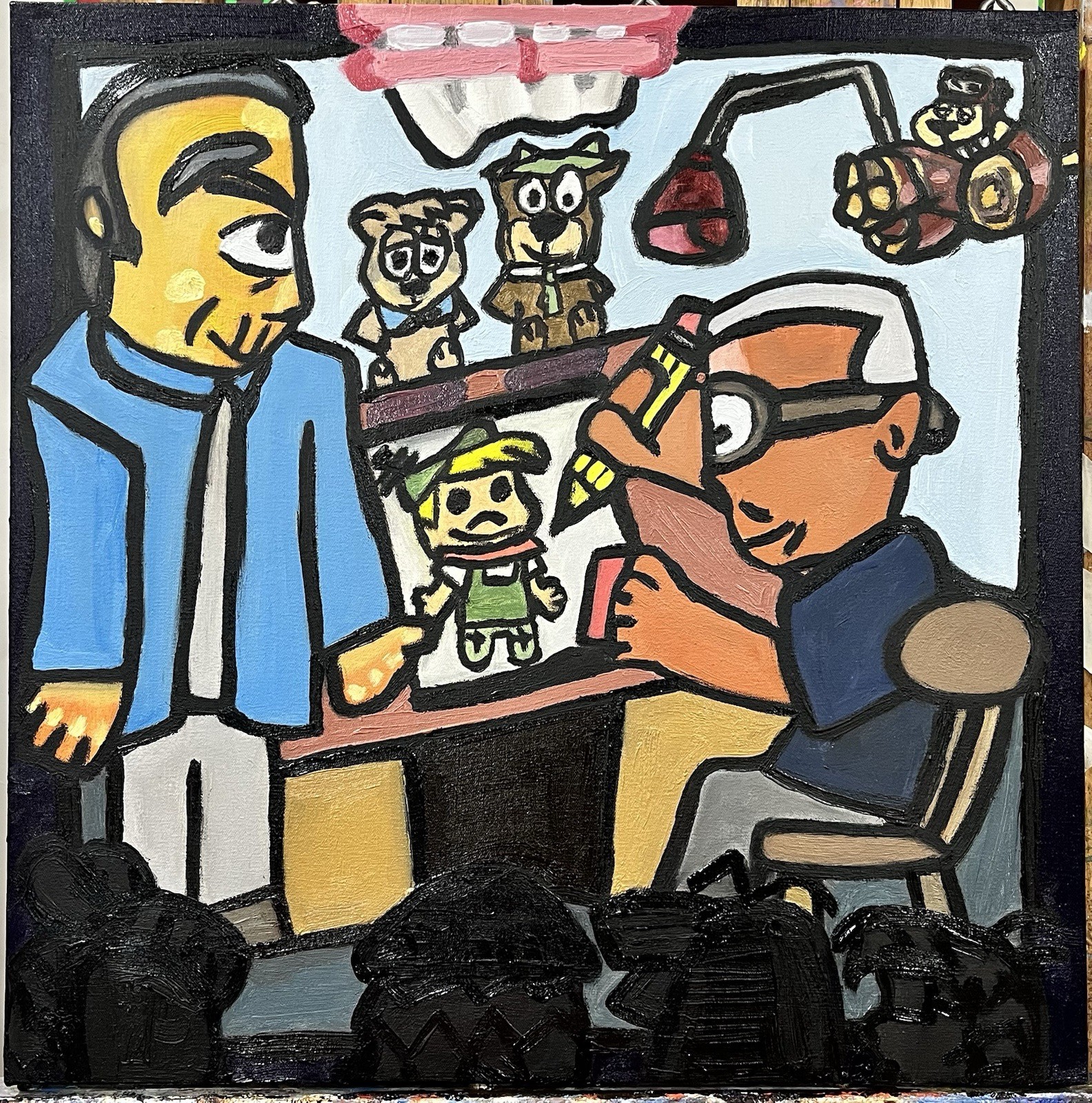 “AUDIENCES FIRST FUNTASTIC ATTRACTION” 24×24 Oil Paining