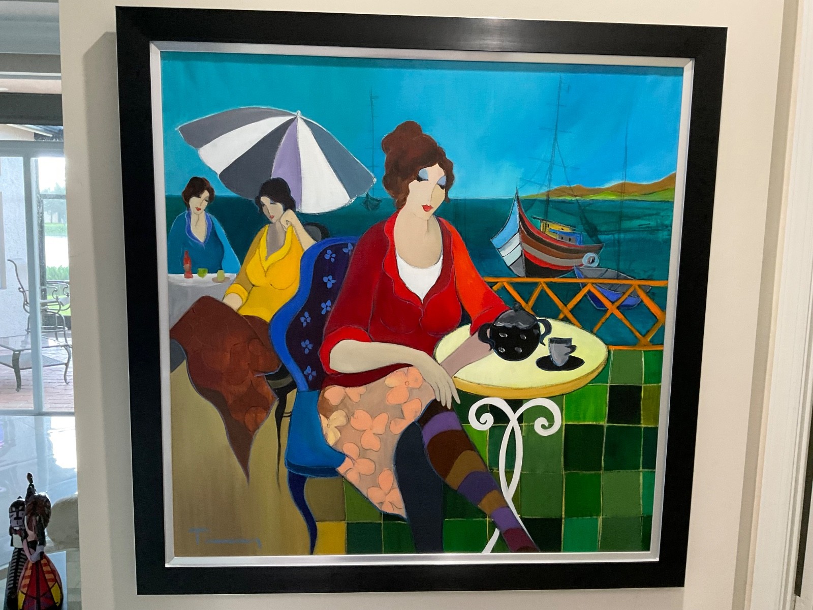ITZCHAK TARKAY ACRYLIC ON CANVAS ORIGINAL OOAK 45 in x45in HUGE COA. PARK WEST