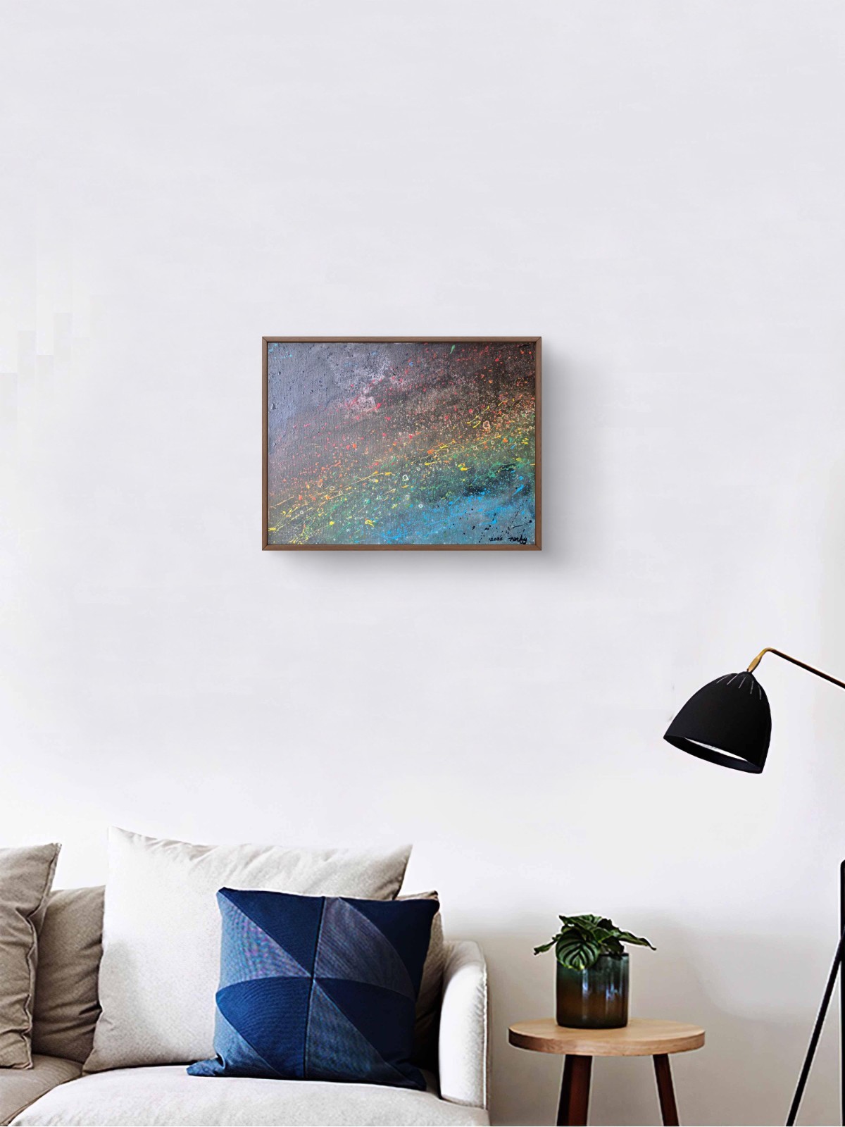 Original Contemporary 12×16 Galaxy Abstract Signed Acrylic Painting Canvas B023