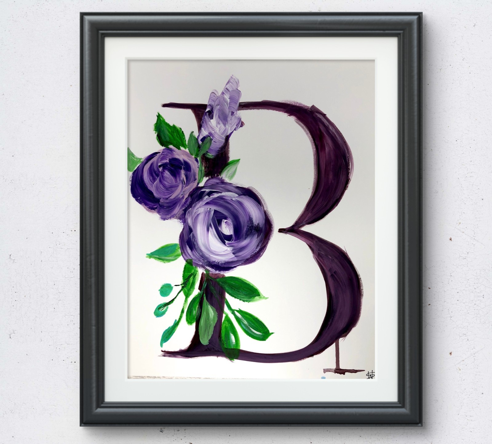 WS original flower B hand painted 14X11 Gallery Paper acrylic modern fine art