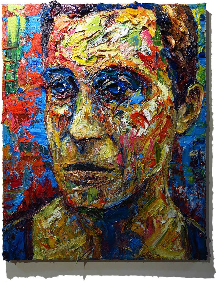 OIL PAINTING█REALIST ART█SIGNED VINTAGE ORIGINAL OUTSIDER█MALE MAN PORTRAIT POP