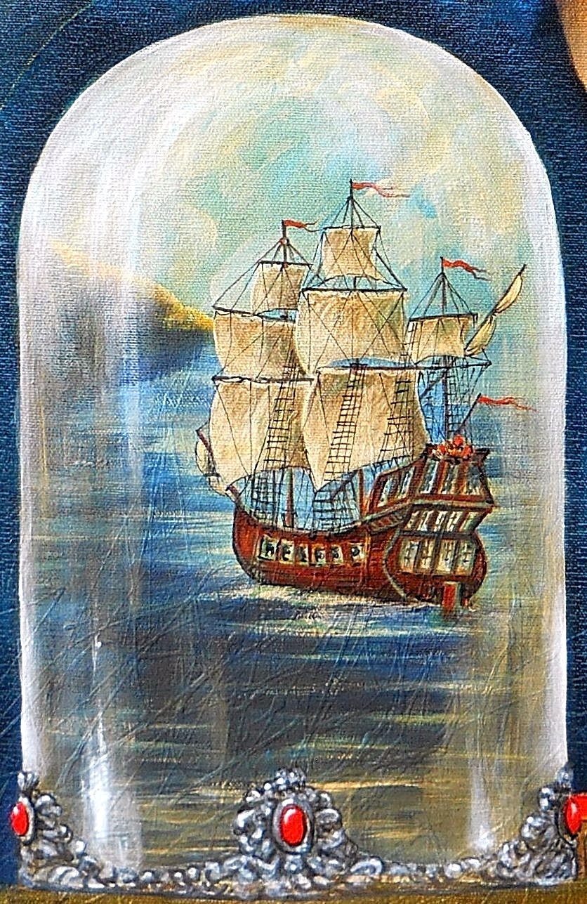 Painting Original oil canvas contemporary Art Surrealism by Pronkin GHOST SHIP