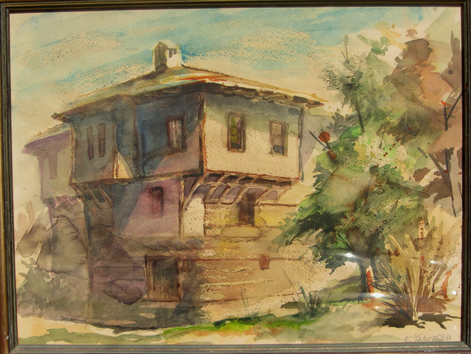 High quality East European Impressionist circa 1950 signed illegiably