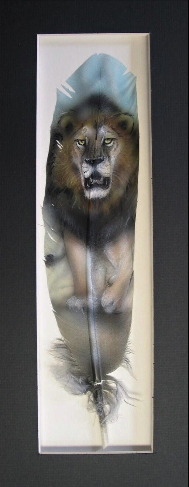 Lion – Russ Abbott – Original Hand Painted Feather