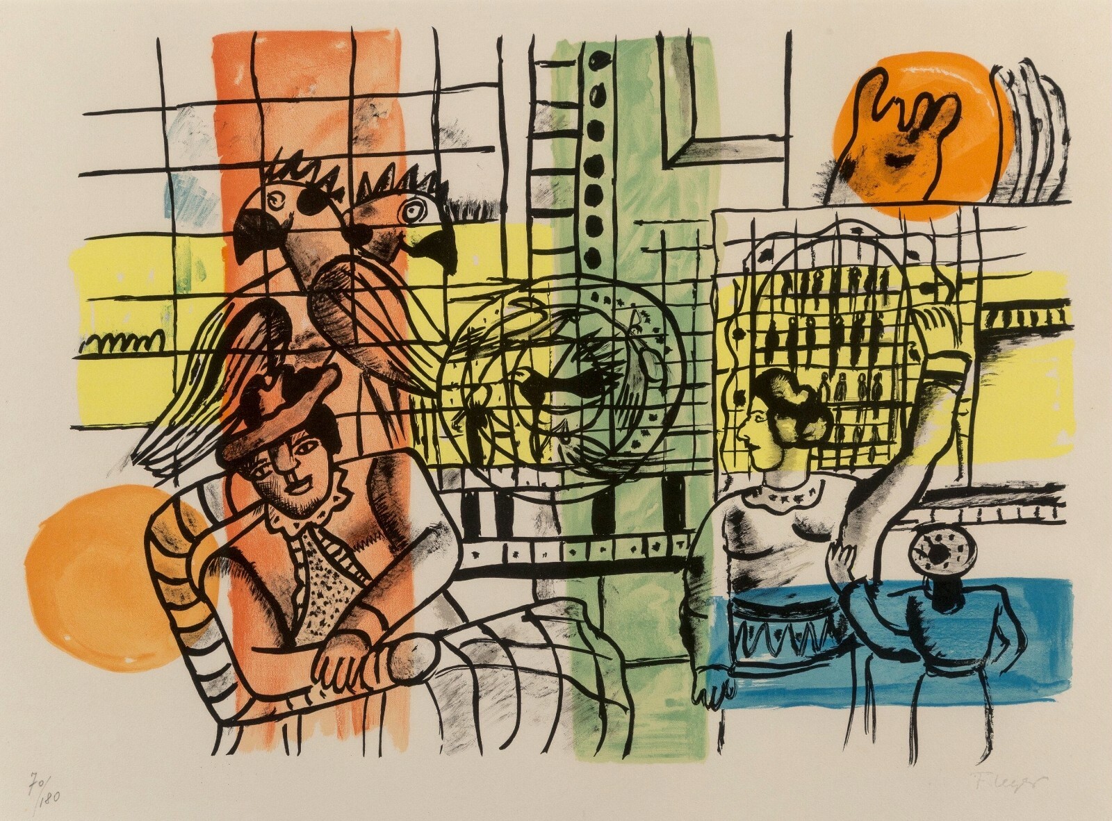FERNAND LÉGER, Original Color Lithograph, «La Ville», 1959, SIGNED Numbered