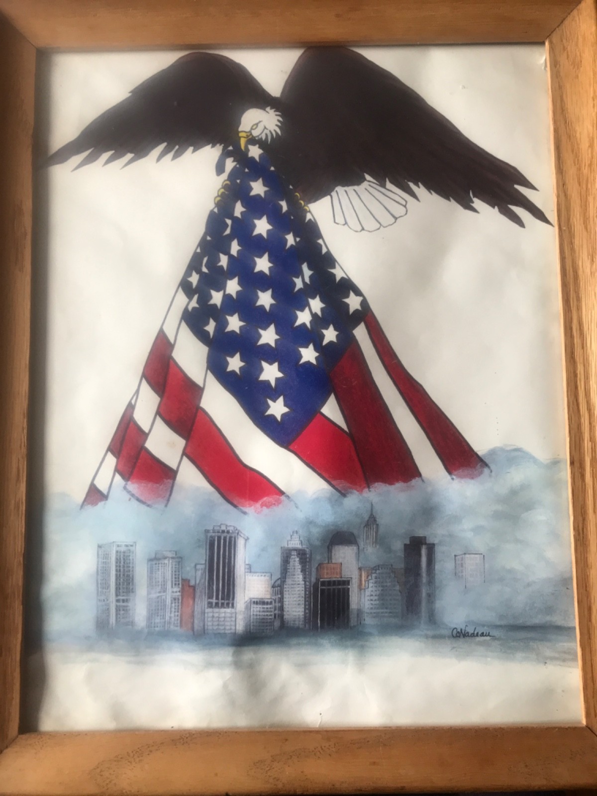 American Flag|Patriotic USA Wall Art Beautiful Piece!! Painting Inspired by 9/11