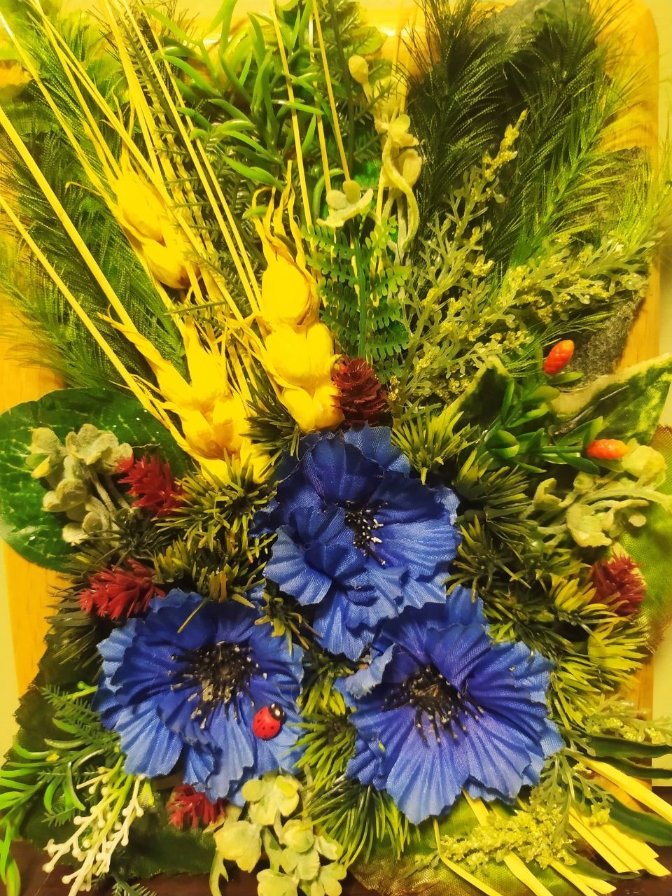 art 359 flower home decor 25×20 cm vibrant blue floral modern