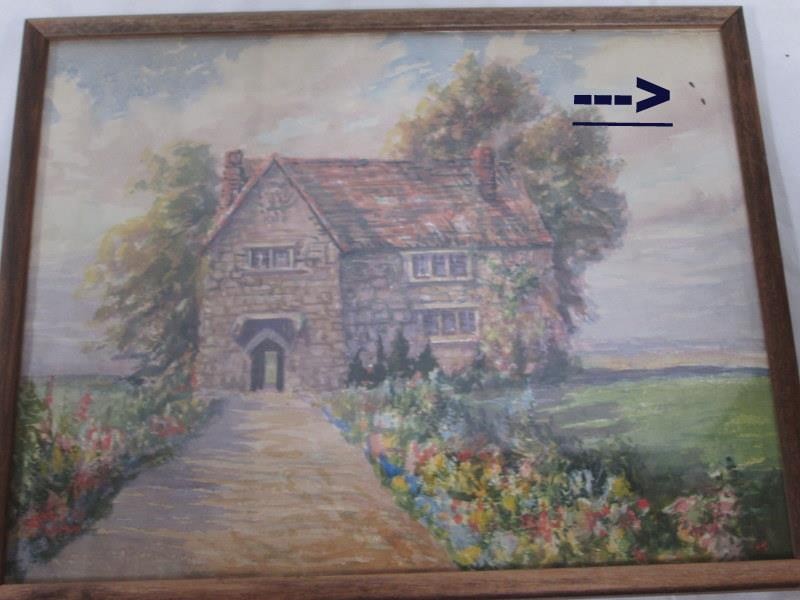Signed Original Lionel Salmon Watercolor Homestead Painting 1936