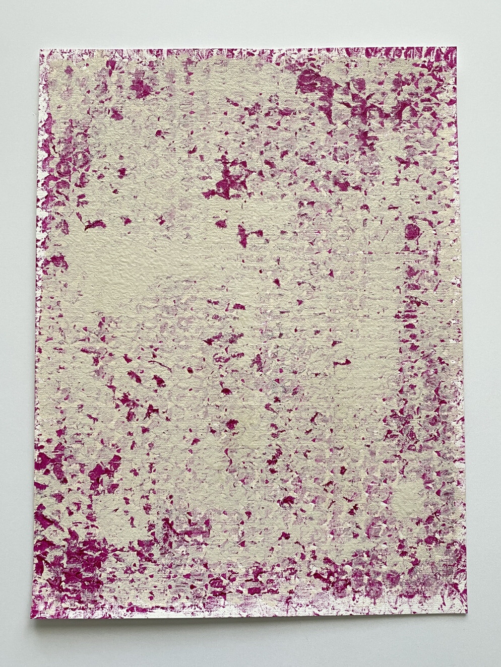 Abstract Acrylic Original Painting On Canvas Paper 9X12 Pink