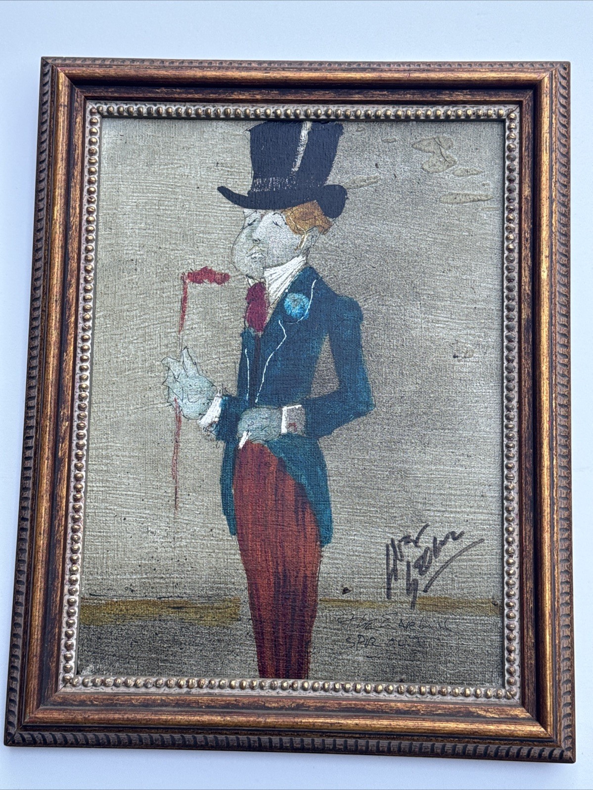 YVES LEDUC PAINTING PORTRAIT MAN MEN ALIAS MODERNIST EXPRESSIONIST VINTAGE 12″