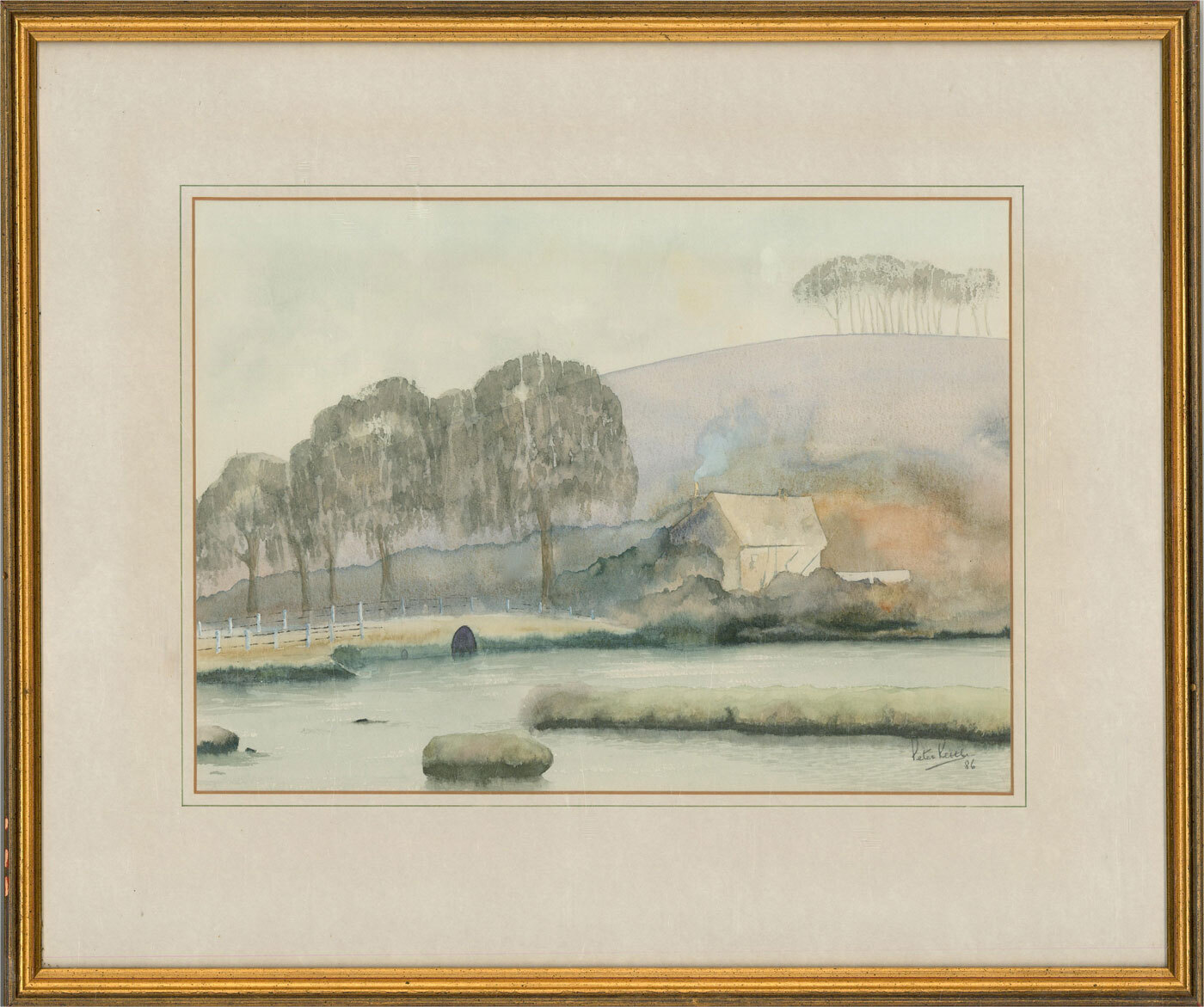 Peter Kettle – 1986 Watercolour, Faded Trees
