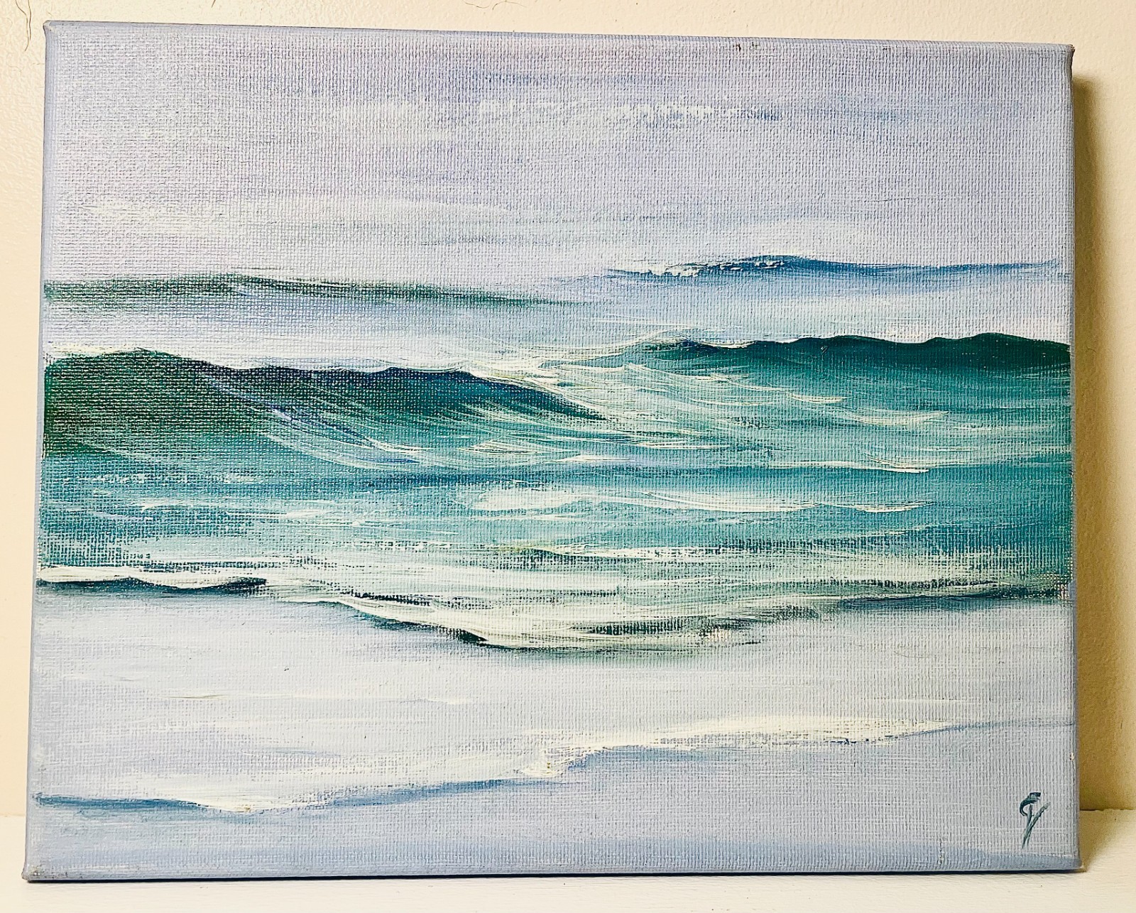 Original OiI Canvas Seascape Painting «In the Fading Light» by Eva Volf