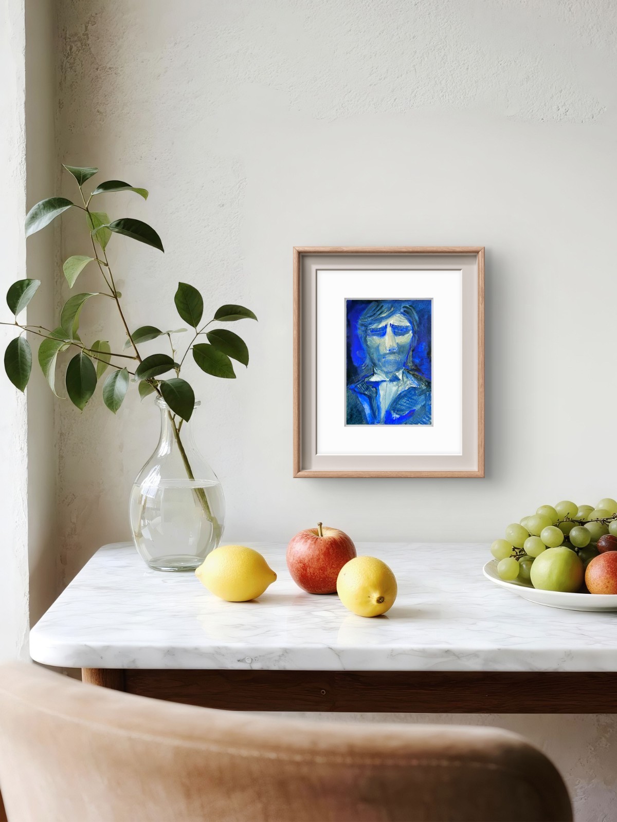 A Man In Pain Original Expressionism Watercolor On Cotton Paper Abstract 5×7