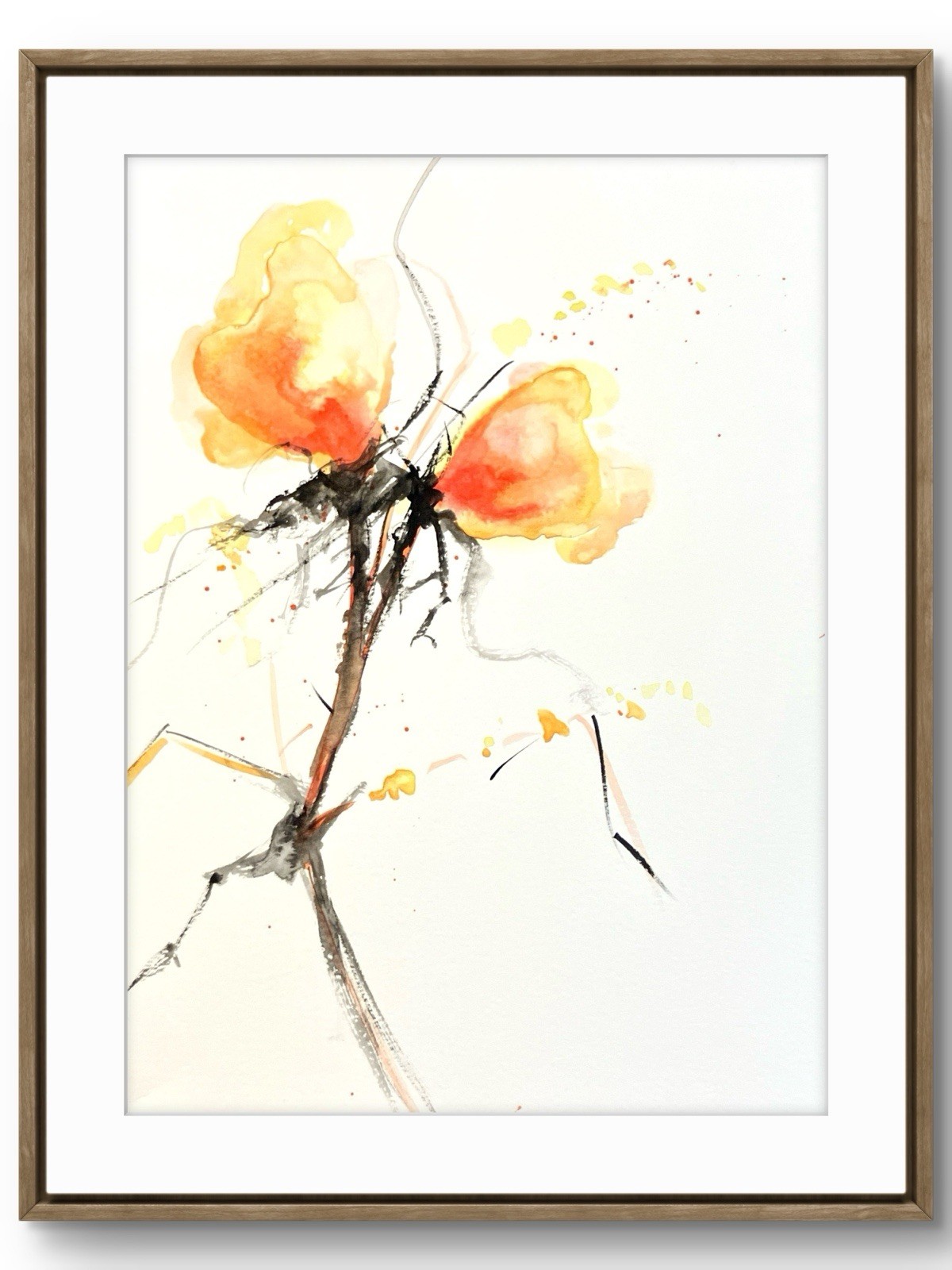 TITA PAINTZ Watercolor Flowers Original Painting Paper 9×12 Wall Art