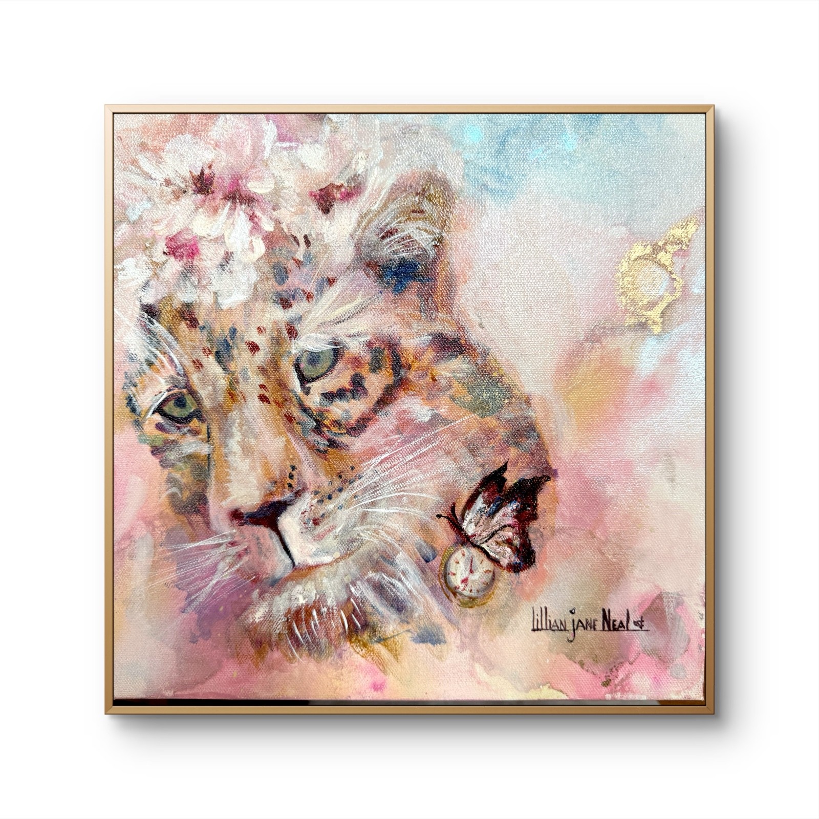 Cheetah 12X12 Oil Painting Canvas Original Home Decor