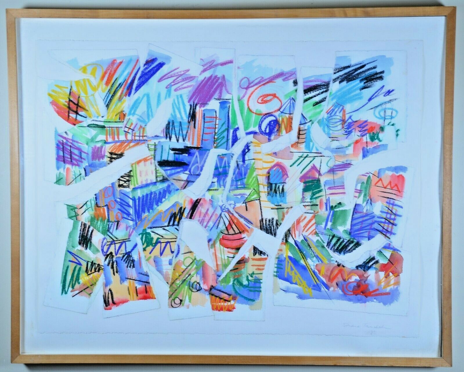 DIANE TANCHAK Original Vintage Signed Abstract Mixed Media Collage Oil Painting