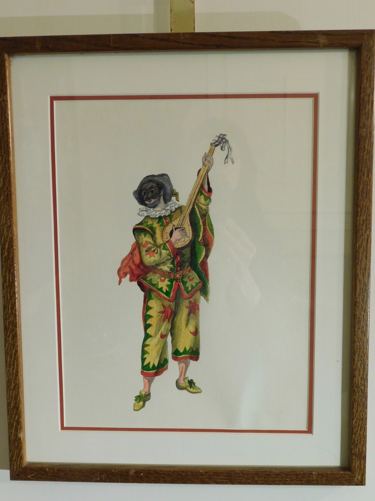 Minstrel Original Watercolor Framed 13 7/8″ W x 16 3/4″ H