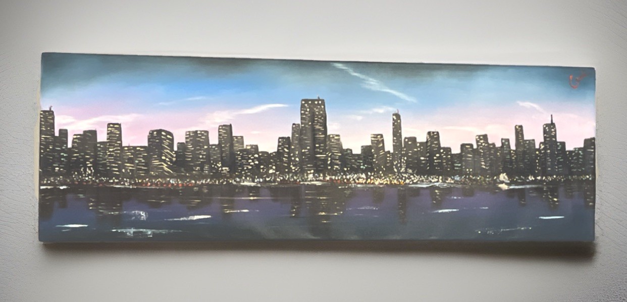 Contemporary Painting on Canvas – Cityscape Skyline, Cities & Towns, Art