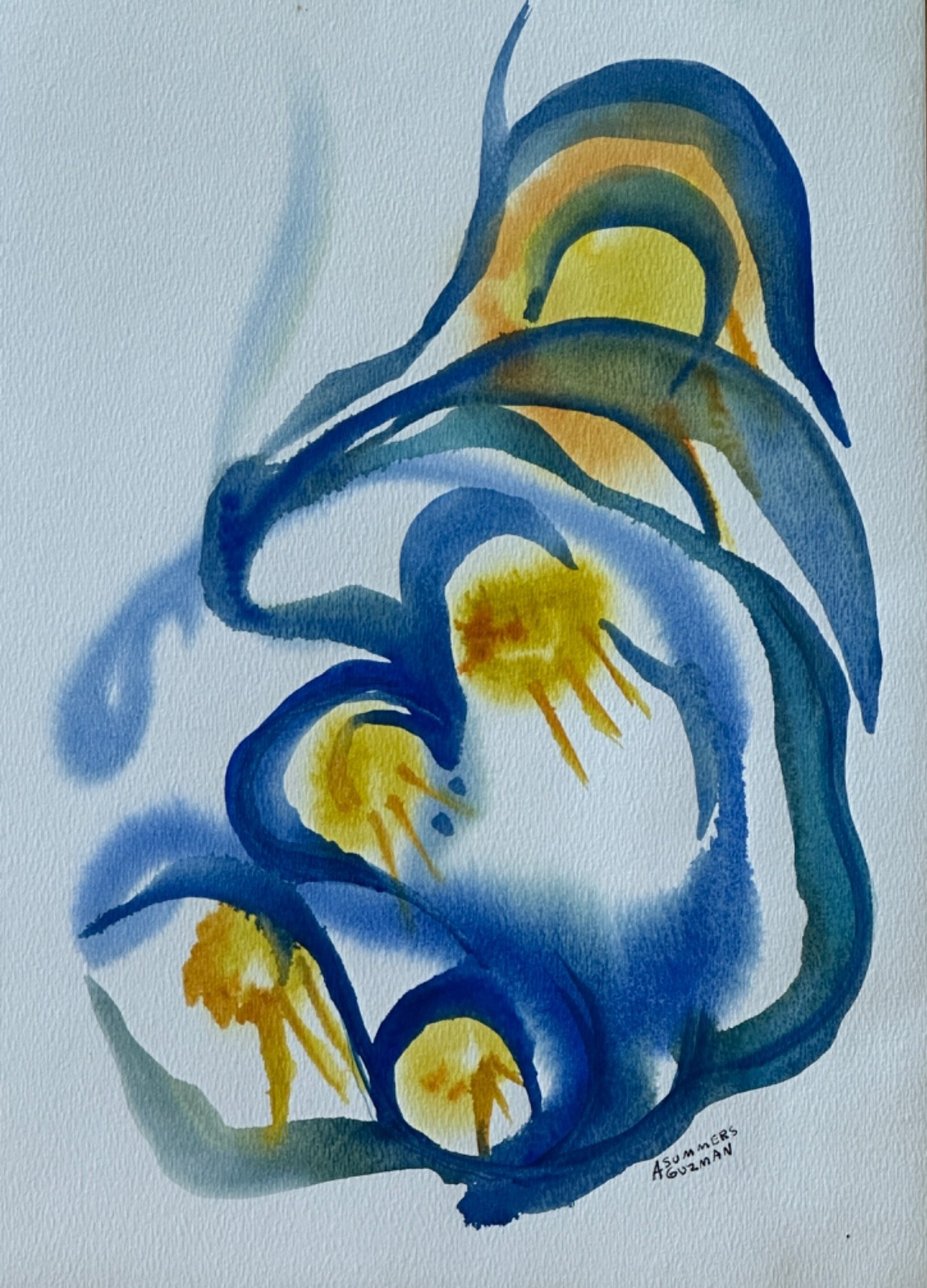 ALICE GUZMAN ORIGINAL WATERCOLOR PAINTING 15″ X 11″ NEW MEXICO ARTIST 1980’S