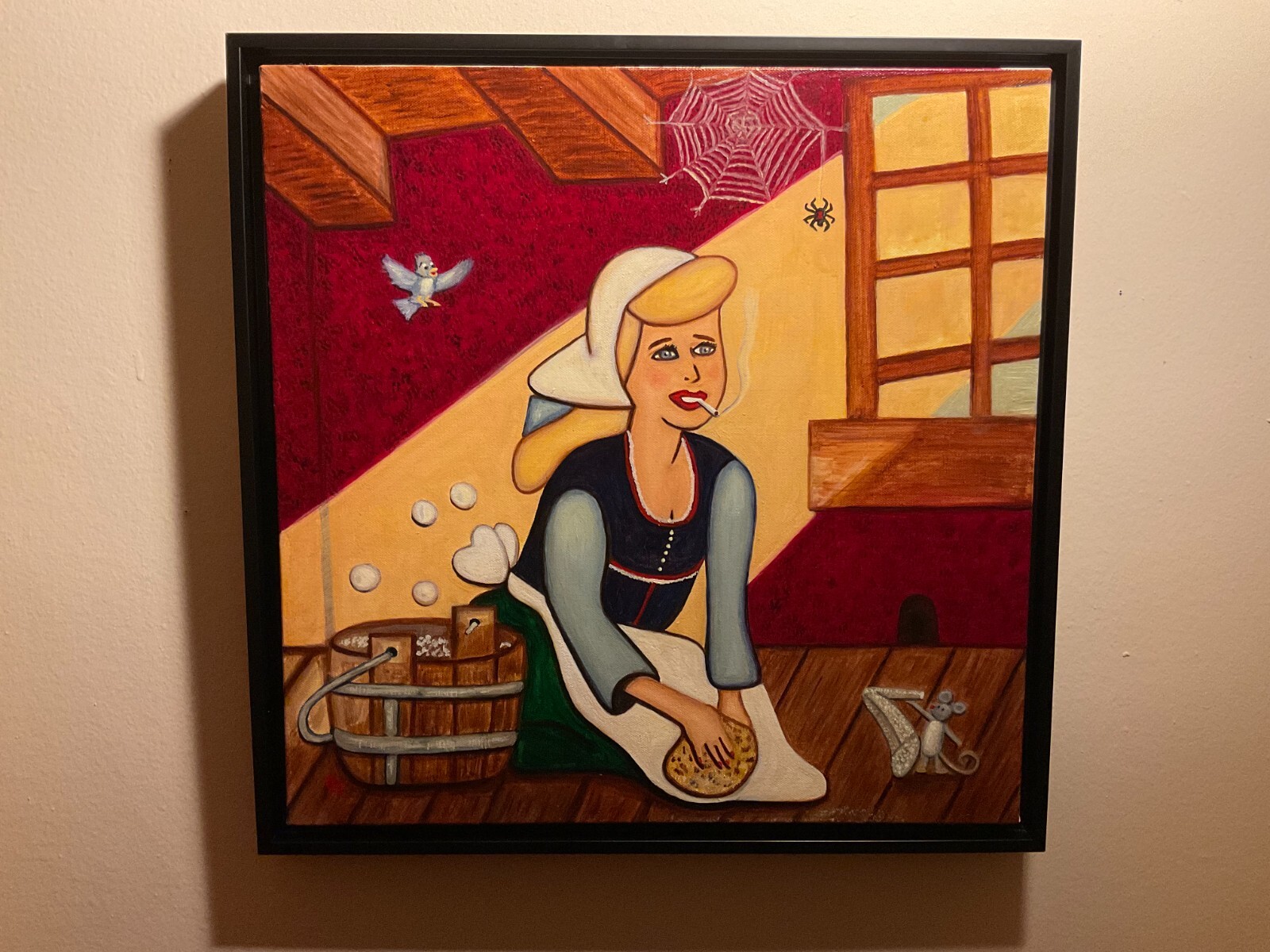 Original Cinderella Disney framed oil painting