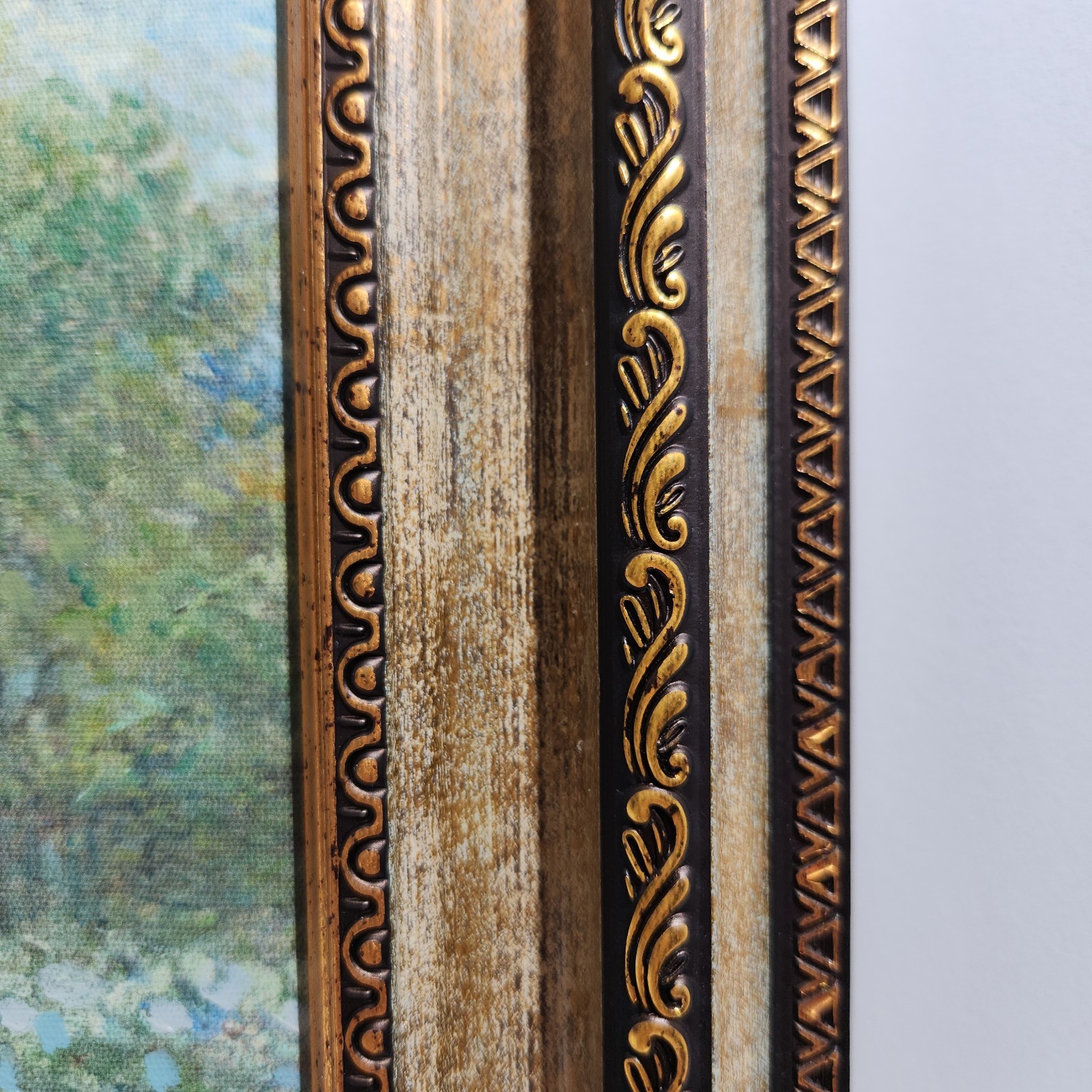 Monet Artist’s Garden at Argenteuil Canvas 20×16 Textured Framed Art Reproduct