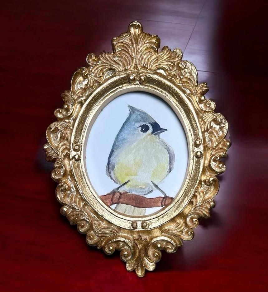 Mini Framed Print of Handmade Painting • Bird Lovers • Animal Lovers • Gift Idea