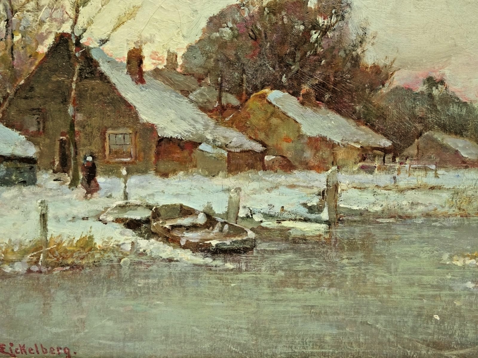 Willem H. Eickelberg (Netherlands,1845-1920) Oil Painting, Major Dutch Artist