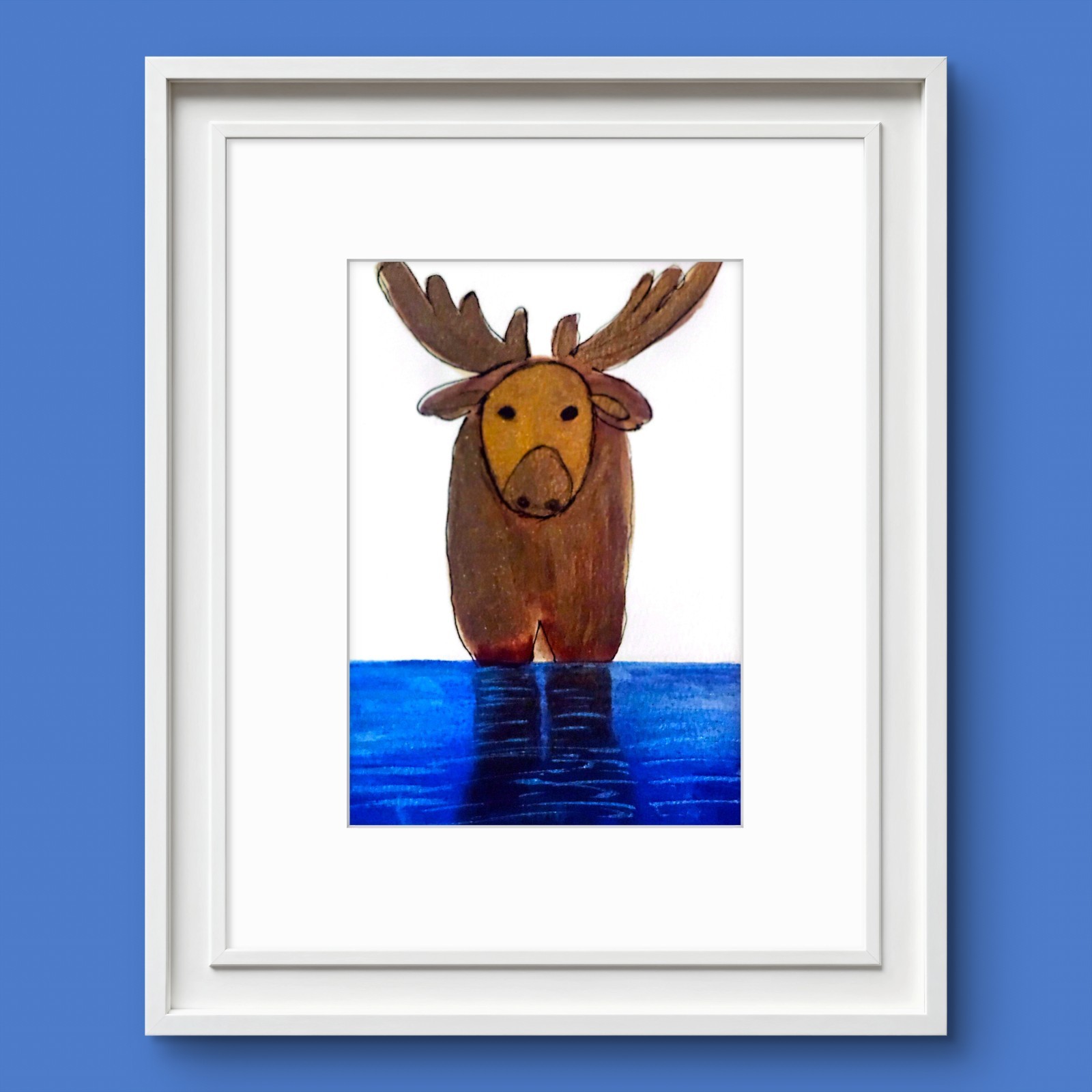 Chocolate Moose Original Abstract 5×7 Watercolor Paper Signed Contemporary