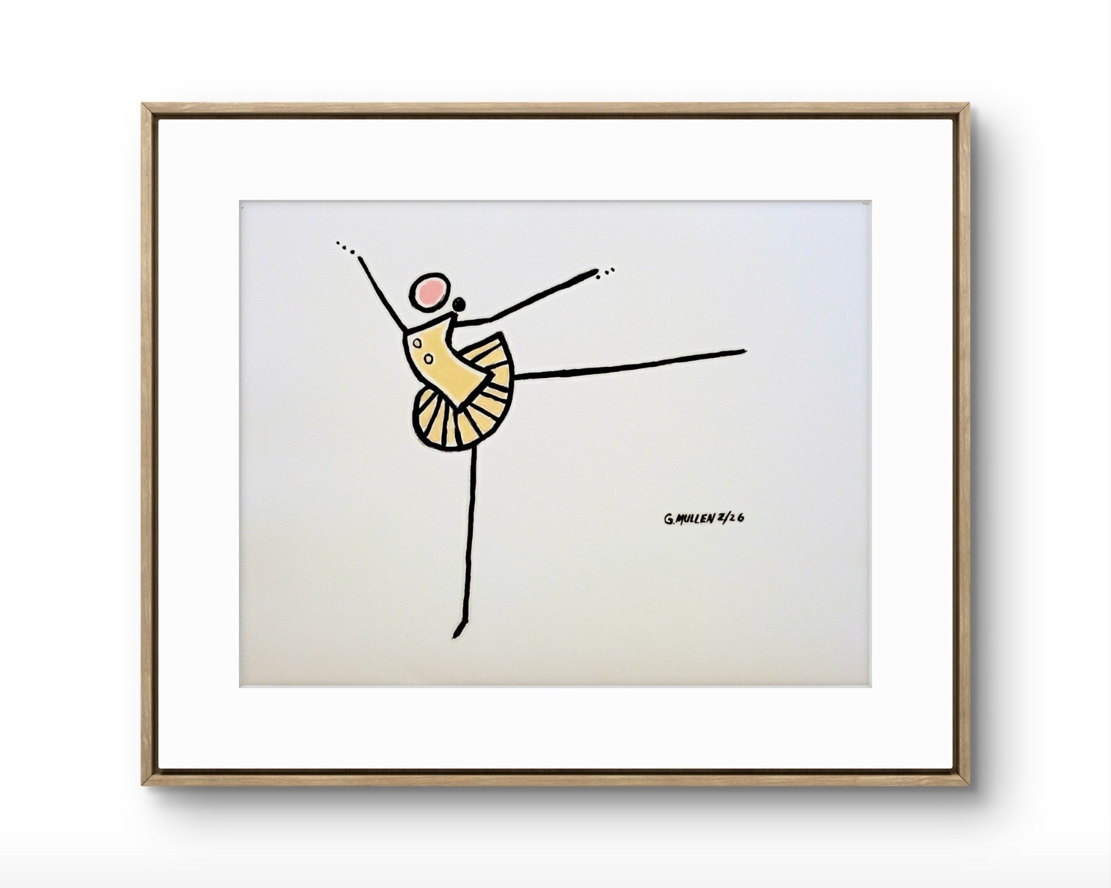 Original Ballet Dancer 11×14 Acrylic Paper Abstract Modern Art