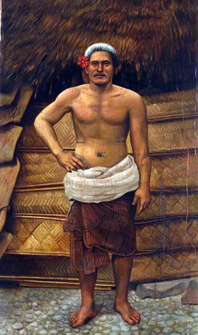 Oil painting Antonion-Zeno-Shindler-Samoan-Man strong male portrait ar