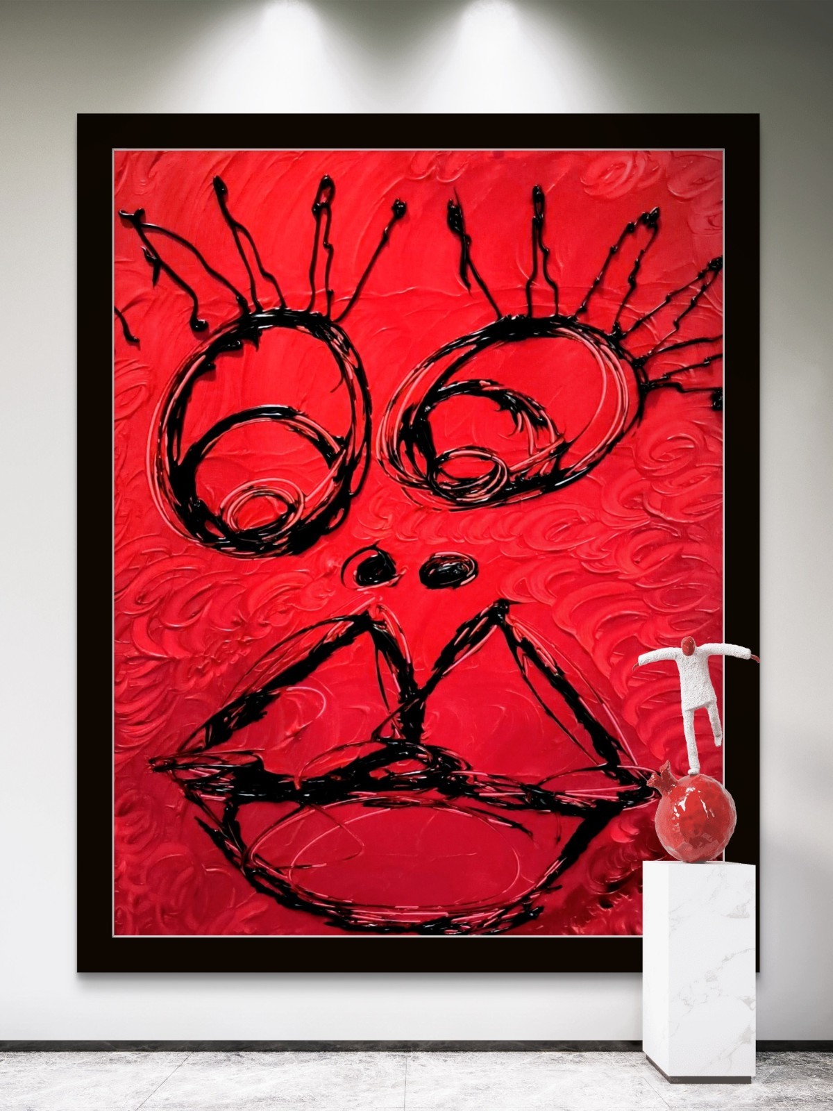 Trey Coppland, Ruby Abstract Portrait Acrylic Painting, 24×30 in, 2026 Signed