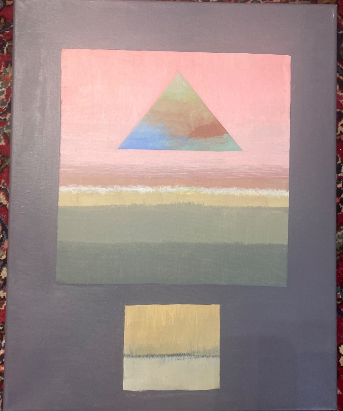 ABSTRACT COLLAGE ACRYLIC ON CANVAS Irina Taflan SIGNED DATED TITLED …. *